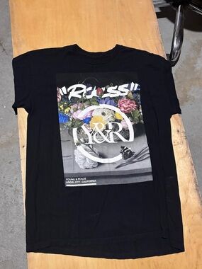Young & Reckless Black Floral Logo Graphic Tee